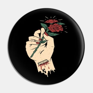 Hand rose Pin