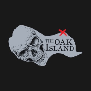 Oak Island Nova Scotia Map in Skull T-Shirt