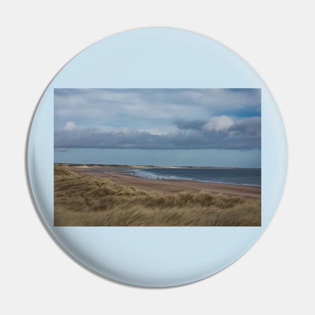 Windy Day at Druridge Bay Pin by Violaman