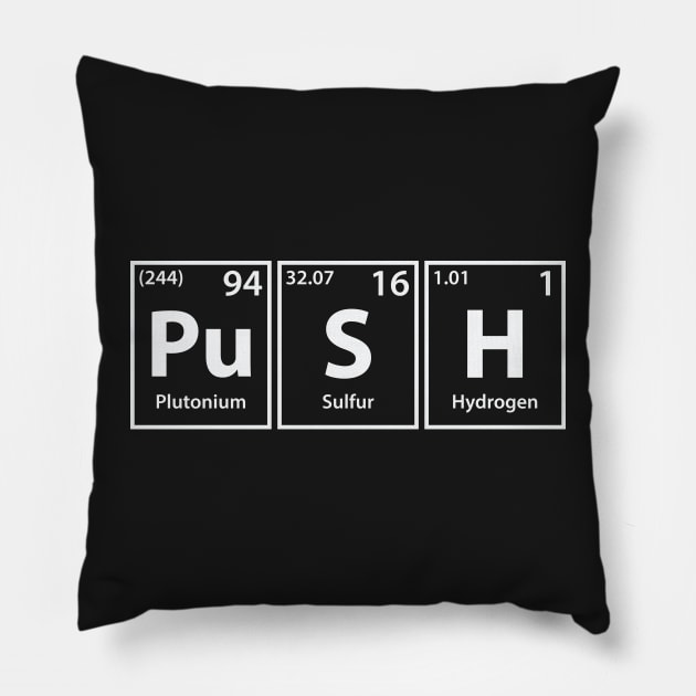 Push (Pu-S-H) Periodic Elements Spelling Pillow by cerebrands