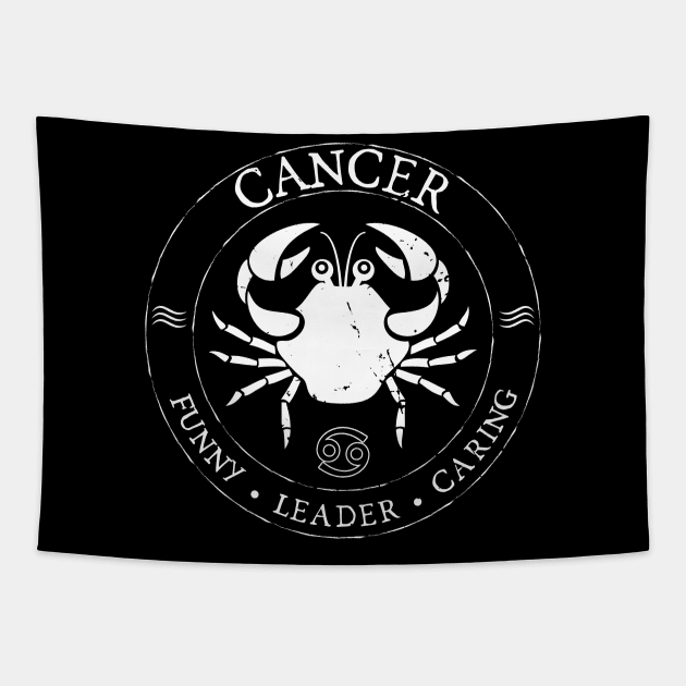 Cancer Zodiac Birthday Star Sign Zodiac Gift Tapestry by atomguy