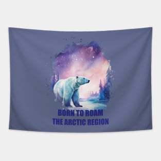 Polar Bear - Born to Roam the Arctic Region Tapestry