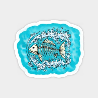 Swimming Bone Fish Magnet