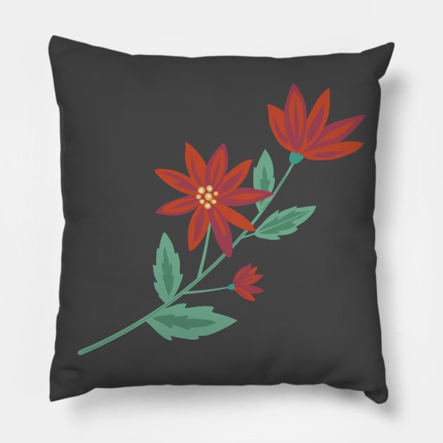 Folk Art Poinsettia Pillow by SWON Design