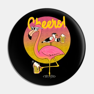 Flamingo Summer Wave Pin