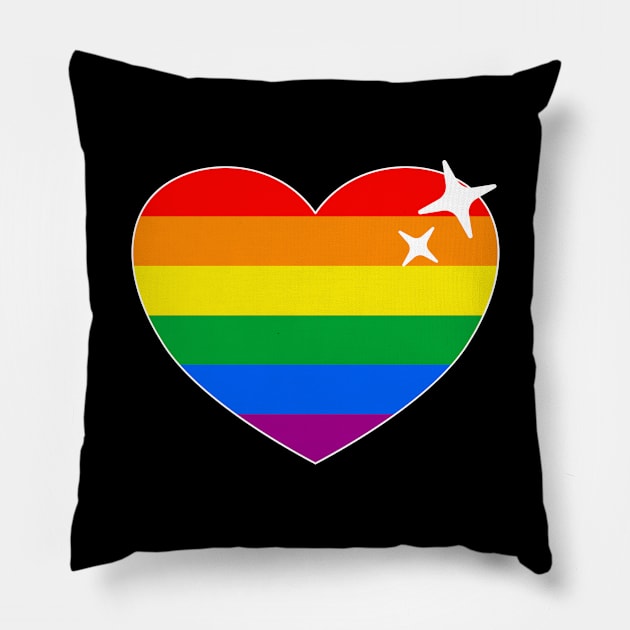 LGBT Flag - LGBT Heart Pillow by Football from the Left