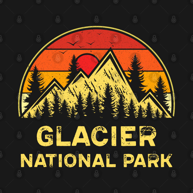 Discover Vintage Glacier National Park Montana MT Hiking Souvenirs - Glacier National Park - T-Shirt