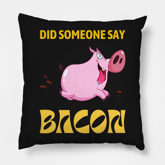 Did Someone Say BACON - Running Pig Pillow by Rusty-Gate98