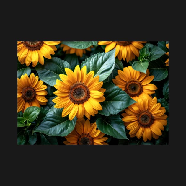 A Bed of Sunflowers in the Garden - Jigsaw Puzzle by jecphotography