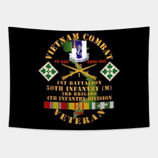 Vietnam Combat Veteran w 1st Bn - 50th Inf - 3rd Bde 4th Inf Div 1968 w VN SVC Tapestry