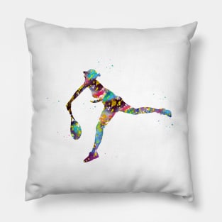 Girl playing Tennis Pillow