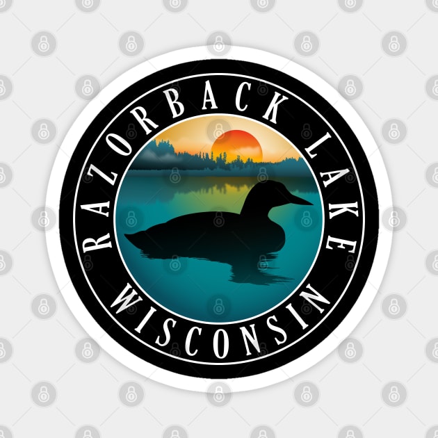 Razorback Lake Wisconsin Loon Magnet by BirdsEyeWorks