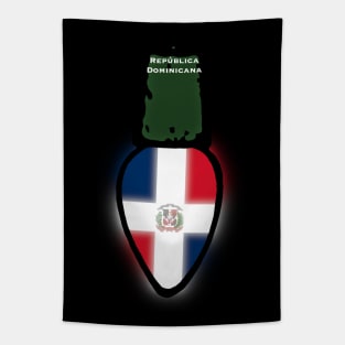 Dominican Republic Flag Christmas Light Tapestry