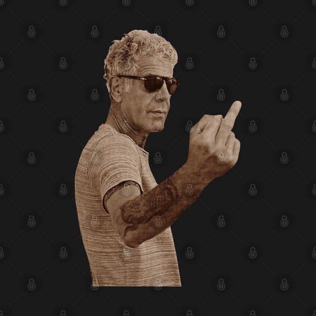 Anthony Bourdain Middle Finger by Liar Manifesto