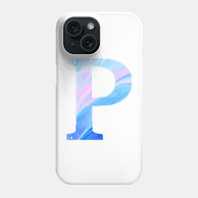 The Letter P Blue and Pink Marble Phone Case by Claireandrewss