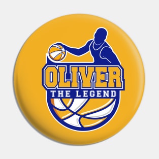 Oliver The Legend Basketball Custom Player Your Name Pin