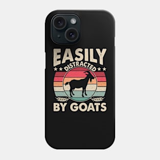 Easily Distracted By Goats Funny Farming Quote Phone Case