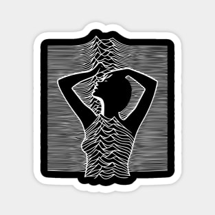 post punk woman waves design Magnet