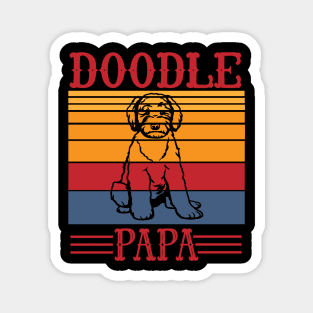 Vintage Doodle Dog Papa Grandpa Happy Grandson Granddaughter Magnet