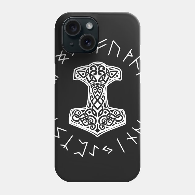 Vikings Mjolnir and Rune Wheel Norse Mythology Symbol Phone Case by vikki182@hotmail.co.uk