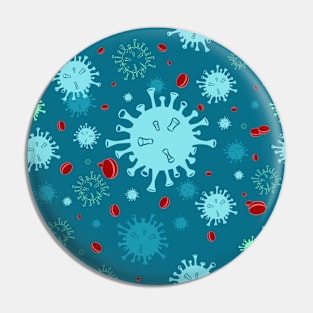 Seamless Pattern Turquoise Virus Disease Pin