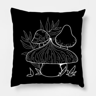 Line Art Design Mushroom Pillow