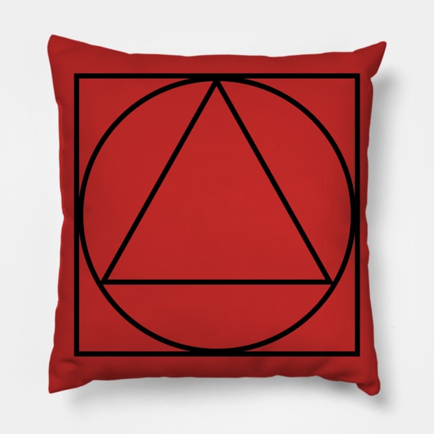 Triangle within a circle within a square Pillow by ArianJacobs