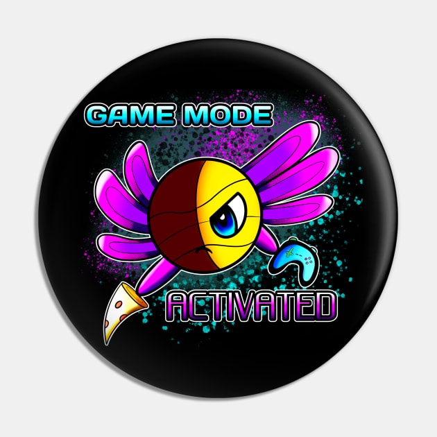 Game Mode Activated Axolotl Basketball Season Kids Teens Graphic Gift Quote Pin by MaystarUniverse