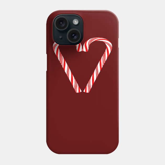 Peppermint Christmas Candy Cane Heart Phone Case by Art by Deborah Camp