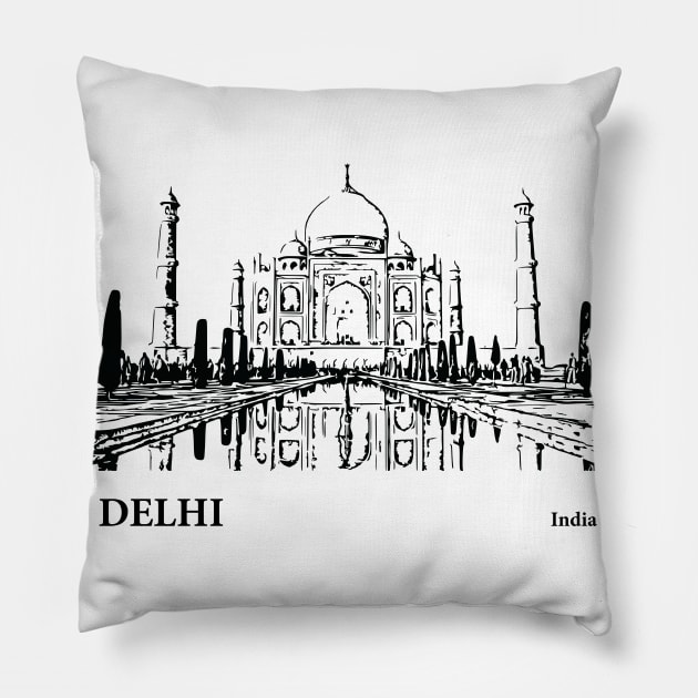 Delhi - India Pillow by Lakeric