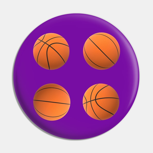 Basketball Lovers Basketballs Pattern for Fans and Players (Purple Background) Pin by Art By LM Designs 