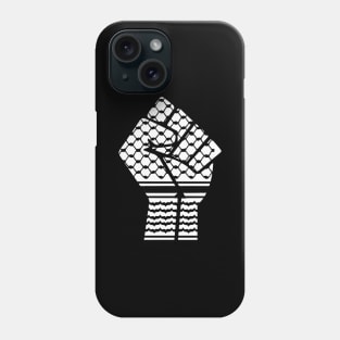 Keffiyeh Black Power Fist - Left Side - Back Phone Case