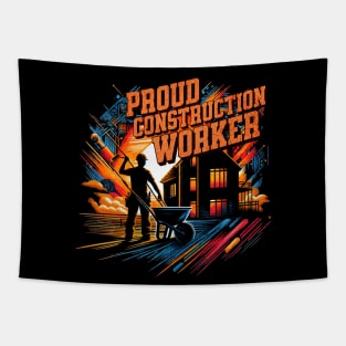 Proud Construction Worker Untold Heroes Design Tapestry