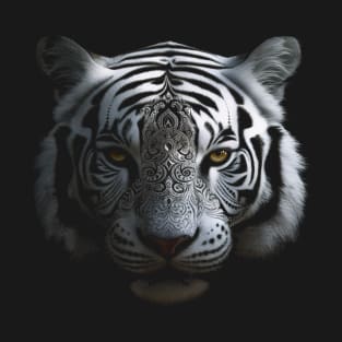 White Tiger Artwork - Mandala Animal Art Tiger T-Shirt