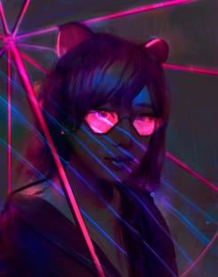 Cyberpunk girl Magnet