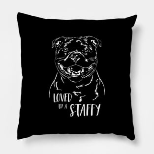 Staffordshire Bull Terrier loved by a staffy saying Pillow