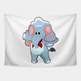 Elephant as Waiter with Platter Tapestry