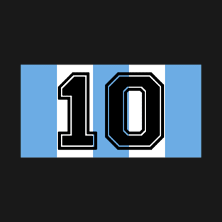 Retro Number 10 Argentina Football Soccer Flag T-Shirt