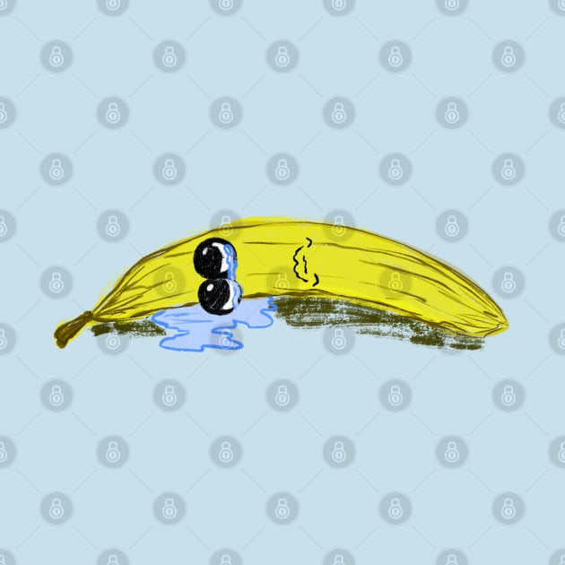 Lonely Crying Banana Lying Down You Hurt My Peelings by SubtleSplit