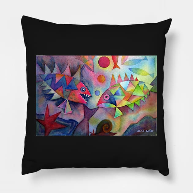 Fish farts 2 Pillow by karincharlotte