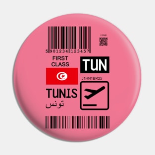 Tunis Tunisia travel ticket Pin