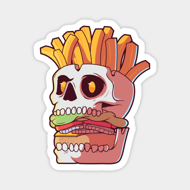 Skull Burger, Killer Fast Food Magnet by SLAG_Creative