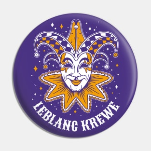 LeBlanc Krewe Colorful Mardi Gras Pin