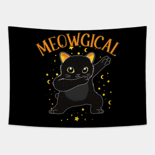 Dabbing Black Cat Magic Witchcraft Cats Dab Tapestry