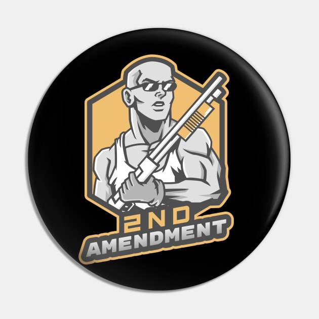 The Man With A Shotgun - 2nd Amendment Pin by Mega Tee Store