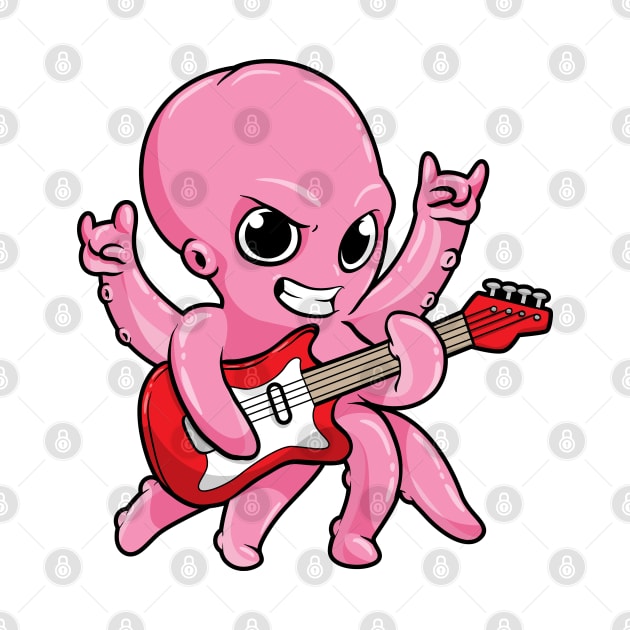 Octopus as Musician with Guitar by Markus Schnabel