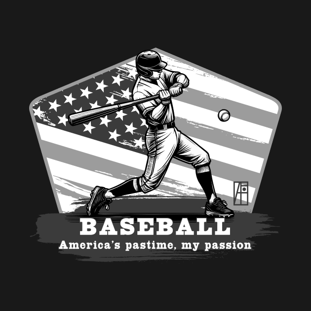 USA - American BASEBALL - Baseball: America's pastime, my passion - bw by ArtProjectShop