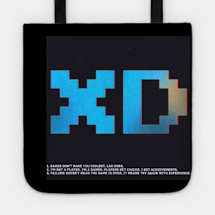 XD blue retro funny Gamer's laugh Tote