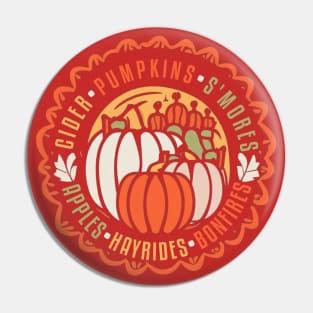 Cider Pumpkins S'mores Apples Hayrides Bonfires Pin