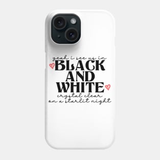 b&w » black font Phone Case